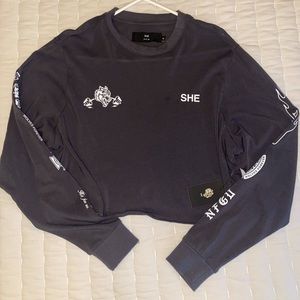 Darc Sport : SHE Cropped Premium Tee in Wolf Gray